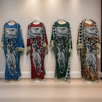 Abaya Diamant Deux Pièces de Haute Qualité, Robe Musulmane Femme Grande Taille Tendance avec Foulard