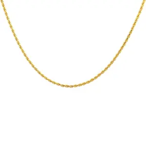 18K 금도금 트위스트 로프 체인 1.2mm 1.5mm 1.7mm 2.3mm 3.3mm 925 스털링 실버 이탈리아에서 만든 다이아몬드 컷 로프 체인 목걸이