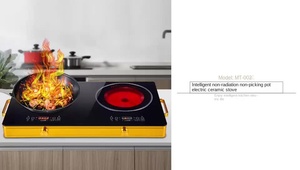 Table de cuisson à induction à brûleur unique, surface en verre bleu, 3500W, chauffage rapide, usage domestique, cuisinière de comptoir, commande tactile, acier inoxydable - Product Image 2