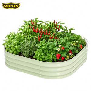 Bac de Jardin Surélevé en Acier Galvanisé Certifié CE, Forme Oblongue, Vente en Gros, Fourniture Commerciale, Aménagement Paysager, Jardinière Extérieure - Product Image 1