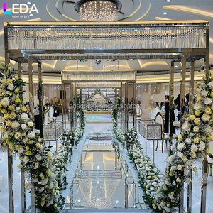 LEDA Wedding <b>Party</b> decor Customized Modern Stainless Steel Silver Mirror Metal Square Shape <b>Backdrop</b> - Product Image 2