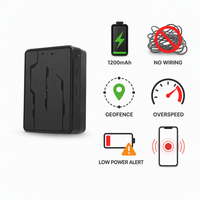 Localizador de Coche Recargable de 1200 mAh, 4G LTE, Sin Cables, Instalación con Geocerca, Alerta de Exceso de Velocidad y Vibración, Alerta de Bajo Consumo, Rastreador GPS Inalámbrico