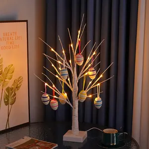 Trang trí Glowing Led cây bạch dương đèn với treo Trứng phục sinh USB arbre lumineux lampe kỳ nghỉ chiếu sáng ngày Lễ Phục sinh trang trí nội thất