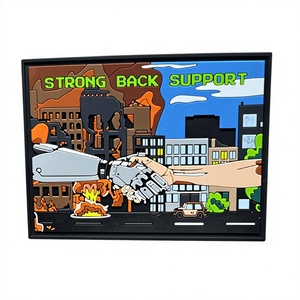 Patchs décoratifs autocollants rectangulaires en caoutchouc gaufré 3D pour un soutien dorsal renforcé - Product Image 1