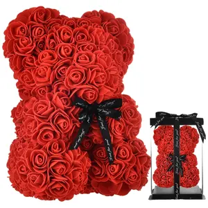 Hadiah ibu beruang Teddy bunga mawar Hari Valentine untuk wanita pacar ulang tahun