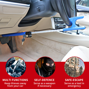 Serrure de <span class=keywords><strong>volant</strong></span> universelle à double crochet avec clés <span class=keywords><strong>Barre</strong></span> de sécurité <span class=keywords><strong>antivol</strong></span> pour voiture berline SUV Truck-Pas d'alarme - Product Image 4