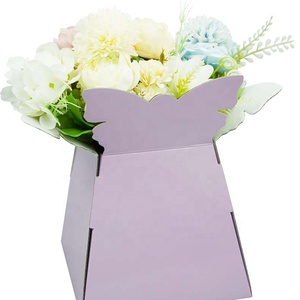 Wholesale valentine paper flower packaging box flower vase single spray wrapping paper packaging box flowers