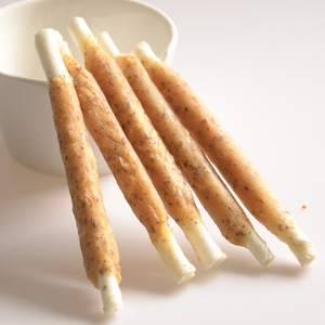 ขนมสำหรับสุนัขทำจากข้าวไก่อาหารทะเลแผ่นห่อด้วยไม้แรไวด์ลวก - Product Image 5