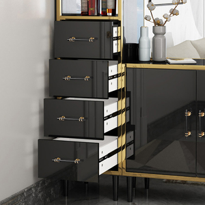 Poignée de porte de luxe en aluminium et acier inoxydable, longue, noire et dorée, pour armoire de cuisine, meuble et placard - Product Image 4