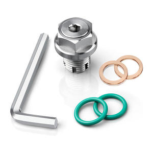 Pièces de modification automobile : Bouchon de vidange <span class=keywords><strong>d</strong></span>'huile M14*1.5 en acier inoxydable, kit de réparation de filetage de carter <span class=keywords><strong>d</strong></span>'huile avec joint torique et joint en cuivre - Product Image 1