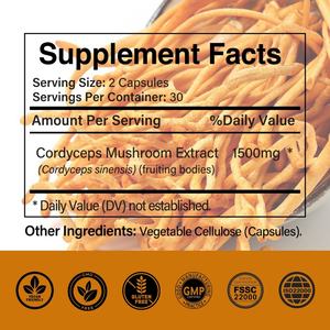 Suplemento Herbal de Venta Caliente OEM ODM, Extracto de Cordyceps Sinensis, Cápsulas de Hongo Cordyceps - Product Image 3