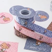 Rubans cadeaux floraux en satin de coton faits à la main pour la Saint-Valentin chinoise, écologiques, avec imprimé léopard
