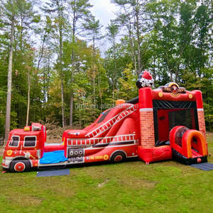 Château gonflable GMY violet et bleu pour jouer à l'extérieur avec toboggan et piscine, aire de <span class=keywords><strong>jeux</strong></span> pour enfants - Product Image 2