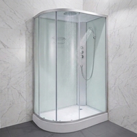 Cabine de douche hammam en verre trempé acrylique blanc minimaliste en forme de L, 100x80x215 cm, pour salle de bain familiale et spa