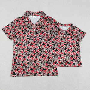 Chemises assorties <span class=keywords><strong>papa</strong></span> <span class=keywords><strong>et</strong></span> <span class=keywords><strong>fils</strong></span> pour tout-petits, motif camouflage Georgia Bulldogs, chemises polo à manches courtes boutonnées pour hommes <span class=keywords><strong>et</strong></span> enfants, vente en gros - Product Image 1