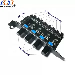 8 cách 12V 4pin Fan Hub Splitter tốc độ điều khiển với Molex 4pin/SATA 15pin kết nối điện