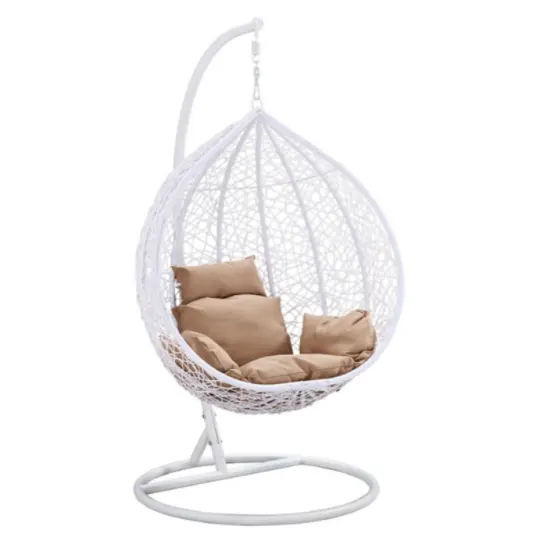 PE runder Rattan Webkorb Wohnzimmer Terrasse Indoor Outdoor Schaukel mit Ständer