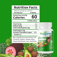 Comprimés de glucose à action rapide, marque privée OEM, pour un regain d'énergie instantané et un soutien sain du taux de sucre, saveurs de fruits variées