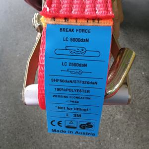 Sangle à cliquet ergonomique à longue poignée de 2 po (50 mm) 5000 daN avec crochets pivotants GS-<span class=keywords><strong>TUV</strong></span> certifiée EN 12195-2 pour un pré-tensionnement élevé - Product Image 5
