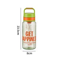 Bouteille d'eau portable en plastique pour l'été avec infuseur à thé, grande capacité, tasse personnalisée avec paille pour le sport et la consommation quotidienne