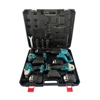 Ensemble d'outils électriques rechargeables au lithium 4 pièces, modèle MT pour le commerce extérieur, idéal pour l'amélioration domestique, la réparation automobile et la menuiserie