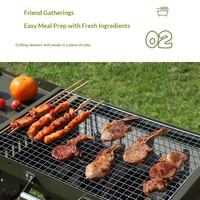 Barbecue au charbon de bois pliable PTGE ZN-1068B, four de camping portable, accessoires de voyage en gros pour le camping