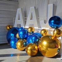 Ballon miroir gonflable géant réfléchissant de 100 cm en PVC, couleur personnalisée, brillant, décoratif, pour événements, publicité, résistant au vent