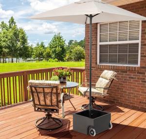 Cuadrada de Metal con 2 Ruedas Universales para Sombrillas con Soporte de Paradol Jardinero Rellenable en - Product Image 6