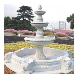 Harga bagus air mancur dekorasi taman putih batu marmer 3 tingkat luar ruangan untuk dijual - Product Image 1