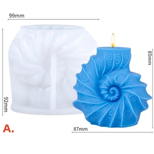 Molde de silicona para velas con forma de concha, 4 estilos, para velas aromáticas, jabón, yeso, resina, decoración del hogar, venta al por mayor - Product Image 3