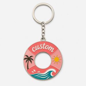 Custom Wholesale High Quality Swim Ring Keychains <b>Inflatable</b> <b>Float</b> Key Chains Summer Beach Souvenir Water Sport Lover Keyring - Product Image 2