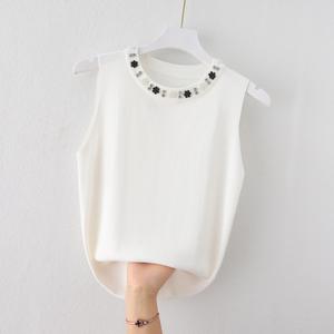 Top sin mangas de verano, superventas, Sexy, de Color sólido, para exteriores, Chaleco de punto para mujer, tendencia de moda, ropa de calle informal - Product Image 5