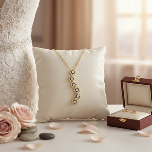 สร้อยคอออตโตมันสีเหลืองทอง14K พร้อมเพทายเครื่องประดับสำหรับผู้หญิงสำหรับงานแต่งงานหรือของขวัญทำจากไก่งวง - Product Image 3