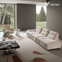 Sofá Cama Seccional Cuadrado Minimalista Moderno de Dos Plazas, Reclinable, Desmontable, Lavable, de Tela Chenille, Textura Suave y Densa, para Villa