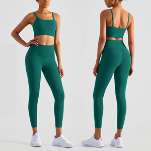 Ropa Deportiva de secado rápido para Mujer, sujetador con tirantes y cuello en U, Leggings para Mujer, conjuntos de Yoga de 2 piezas - Product Image 3