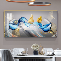 Décoration murale en aluminium avec impression numérique sur support papier, motif nature morte abstraite de luxe moderne pour salle à manger
