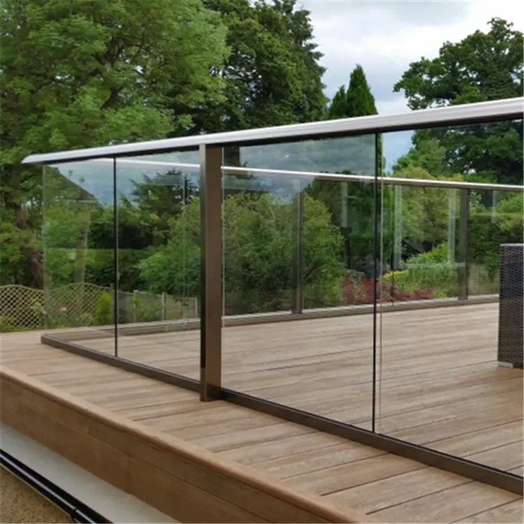 Sistemi di corrimano pieghevoli per ponte in Plexiglass per tetto balaustra in vetro senza telaio per balcone in acciaio inossidabile