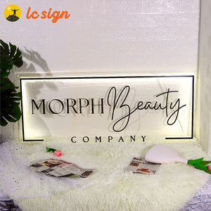 Lettre découpée au laser signe miroir acrylique Logo personnalisé signe avec métal rétro-éclairé lettre signe - Product Image 6