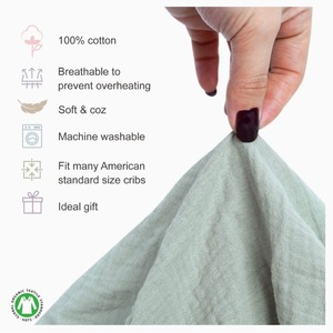 Sábana de muselina de bambú de algodón orgánico suave <span class=keywords><strong>para</strong></span> cuna de bebé, sábanas de cuna <span class=keywords><strong>para</strong></span> recién <span class=keywords><strong>nacido</strong></span>, sábanas de Moisés <span class=keywords><strong>para</strong></span> bebé - Product Image 2
