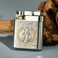 Briquet mécanique à poulie coupe-vent pour homme, à fixer sur ceinture, au design rétro, à essence, idéal comme cadeau pour la fête des pères ou la Saint-Valentin