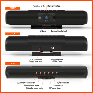 Caméra 4K Caméra De Conférence Tout-en-un Avec 4 Microphones Haut-parleurs Sans Fil Pour Salles De Vidéoconférence - Product Image 6