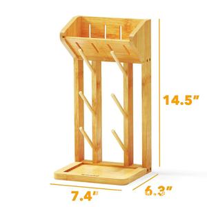 Bamboo Baby <b>Bottle</b> <b>Drying</b> <b>Rack</b> 14.5 In Wooden Storage Stand For Nursery <b>Bottle</b> And Nipple Draining - Product Image 1