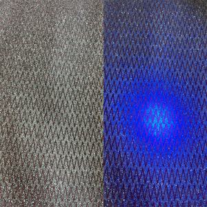 Shimmer Chunky Glitter Fluorescent Light Color Change Curve Pattern Faux PU Leather For Bag Shoes Craft - Product Image 4