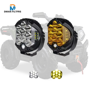 ไฟทำงาน <span class=keywords><strong>LED</strong></span> แบบใหม่สองสี ขนาด 5/7/9 นิ้ว สำหรับรถยนต์และรถจักรยานยนต์ ไฟหน้าทรงกลมติดกันชนหน้า พร้อมไฟ <span class=keywords><strong>LED</strong></span> สีแดง - Product Image 6