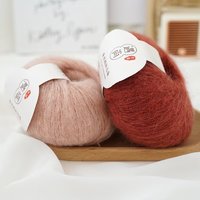 Fil mélangé 30% soie de mûrier 70% mohair superfin, tricoté à la main, écharpe en tricot, anti-boulochage, technologie OE, fil mélangé teint