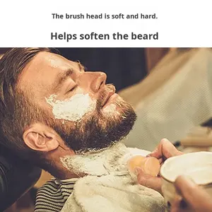 Cepillo de Afeitar Facial para Hombre <span class=keywords><strong>Meimei</strong></span>, Cepillo de Barba con Mango de Madera y Cerdas Suaves de Nailon, Herramienta de Belleza para Uso Doméstico - Product Image 3