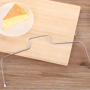 מתכוונן נירוסטה כפול חוט עוגת Layerer מבצע מכונה אפיית כלי עוגת חותך פלס עוגת מבצע