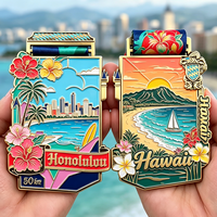 Médaille de sport personnalisée en alliage de zinc émaillé avec ruban pour la course de marathon 5K de Hawaï