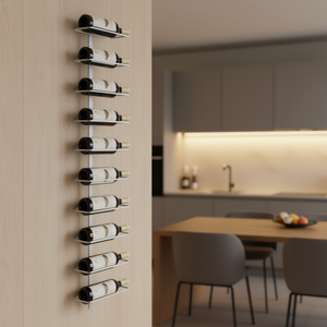 Estante de Pared Metálico Blanco para 10 Botellas de Vino, Resistente al Óxido, Almacenamiento Minimalista para Bar - Product Image 2
