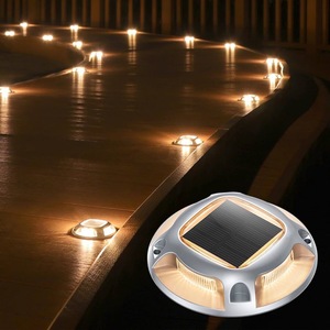 Lampe solaire encastrée ronde Xinhuiyuan 5W en alliage d'aluminium, éclairage de chemin à double couleur - Product Image 1